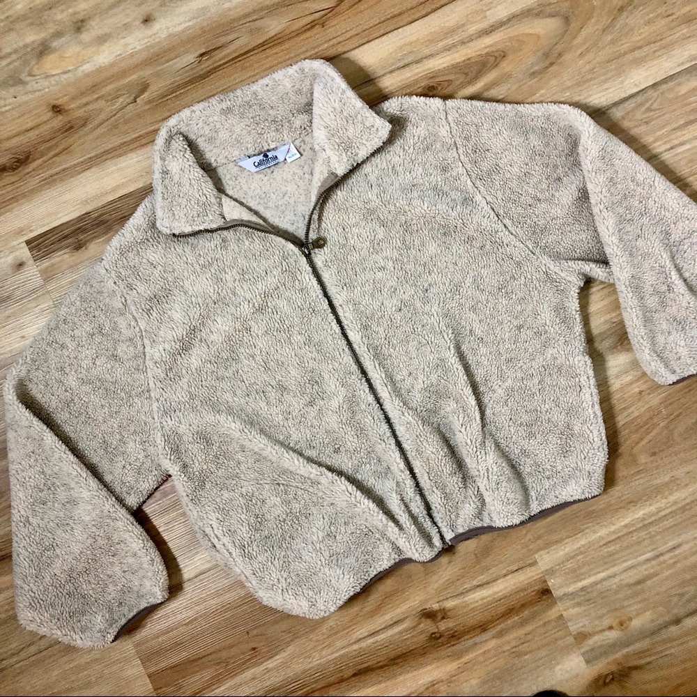 Vintage Made in USA California Nude Fuzzy Jacket